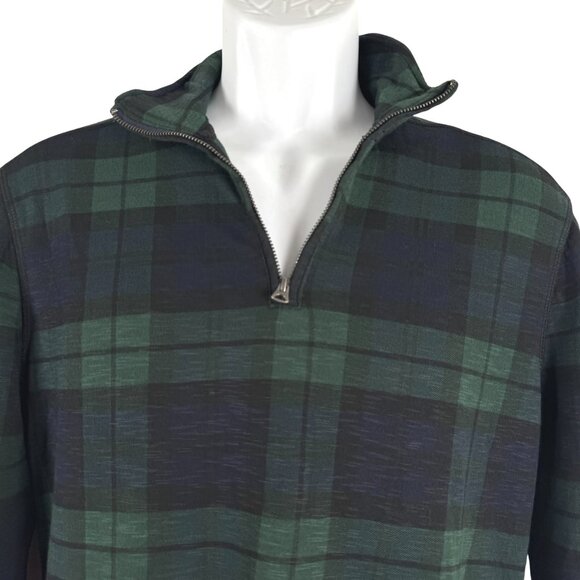 J. Crew Double Knit Half Zip Pullover Men Small In Print Green Plaid NWT TP-3501 - Picture 5 of 11